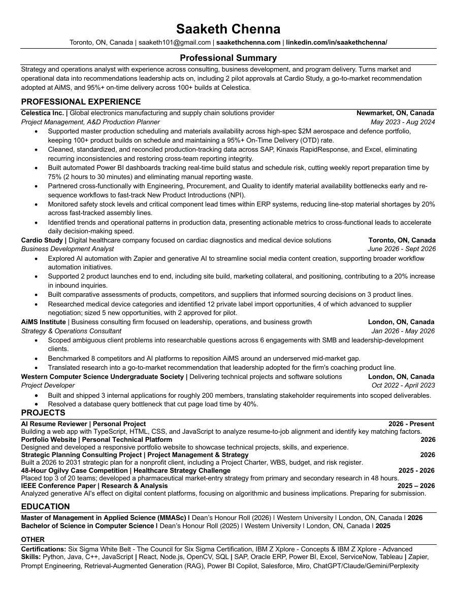 Resume page 1